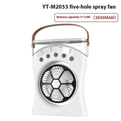 Portable Fan Portable Mini Humidifier Fan Water Spraying Fan Rechargeable Cooler Air Adjustment Fan For Hot Weather - Silver