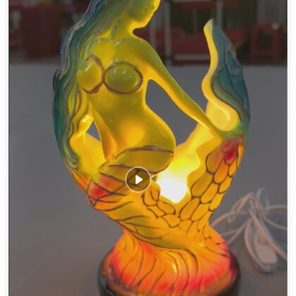 3D Colored Animal Light Desk Lamp Animal Series Decorative Night Light Animal Elephant Owl Cat Vintage Table Lamp Home Decoration - Magic Mermaid, Large 22cm
