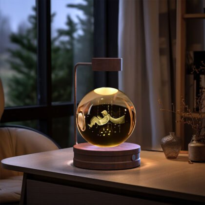 Crystal Ball Cosmic Dinosaur Indoor Night Light USB Power Warm Bedside Light Birthday Gift Night Lamp - Dark wood, Starry Sky Little Prince