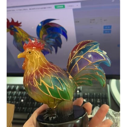 3D Colored Animal Light Desk Lamp Animal Series Decorative Night Light Animal Elephant Owl Cat Vintage Table Lamp Home Decoration - Magic Cock, Small Size 15cm