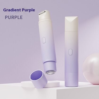 Dual-Head Electric Shaver Painless Women's Epilator Bikini Hair Removal Device Automatic Hair Trimmer Underarm Facial Lips Leg - Gradient Purple Color