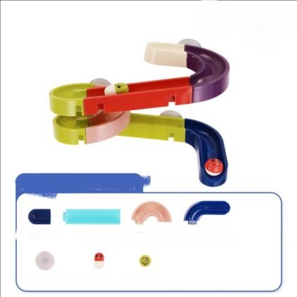 DIY Baby Bath Toys Wall Suction Cup Marble Race Run Track Bathroom Bathtub Kids Play Water Games Toy Set - 1style
